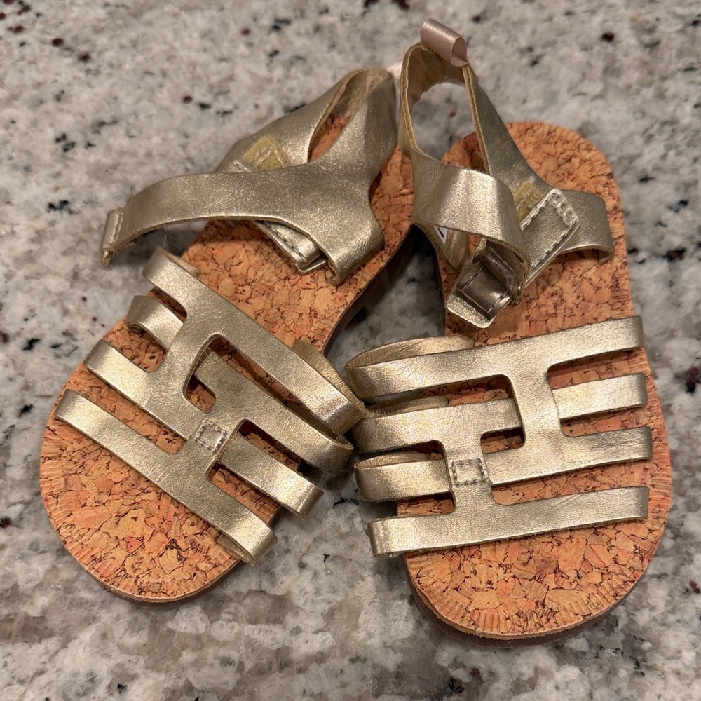 OshKosh B'gosh Metallic Gold Cork-Style Girls' Sandals